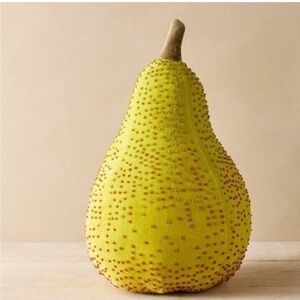 14"x8" Beaded Pear Novelty Plush Pillow Green - John Derian for Target NWT